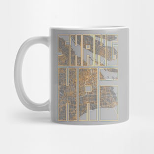 Shanghai, China City Map Typography - Bauhaus Mug